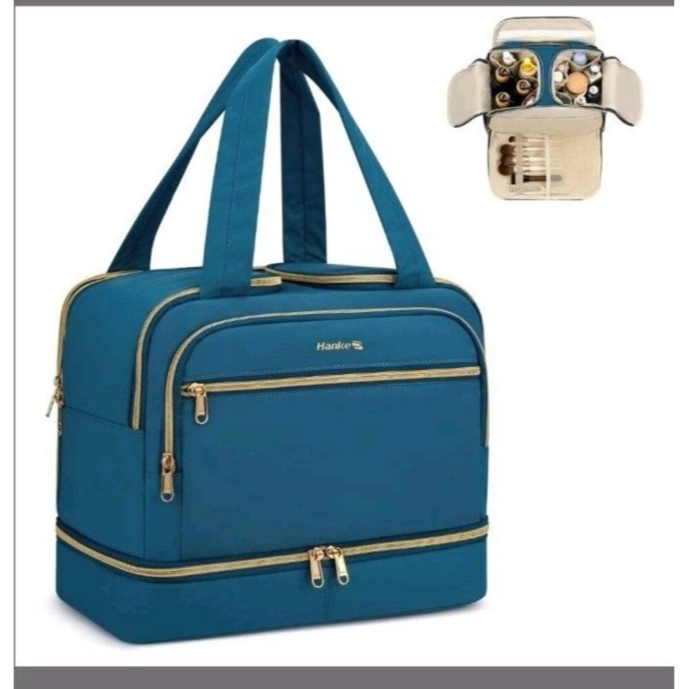 Hanke Travel Toiletry Bag NWT Deep Blue 12" Makeup Cosmetic Organizer